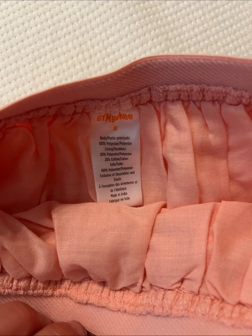 Gymboree Pink Tulle Skirt with Red Sequin Apple Embellishments